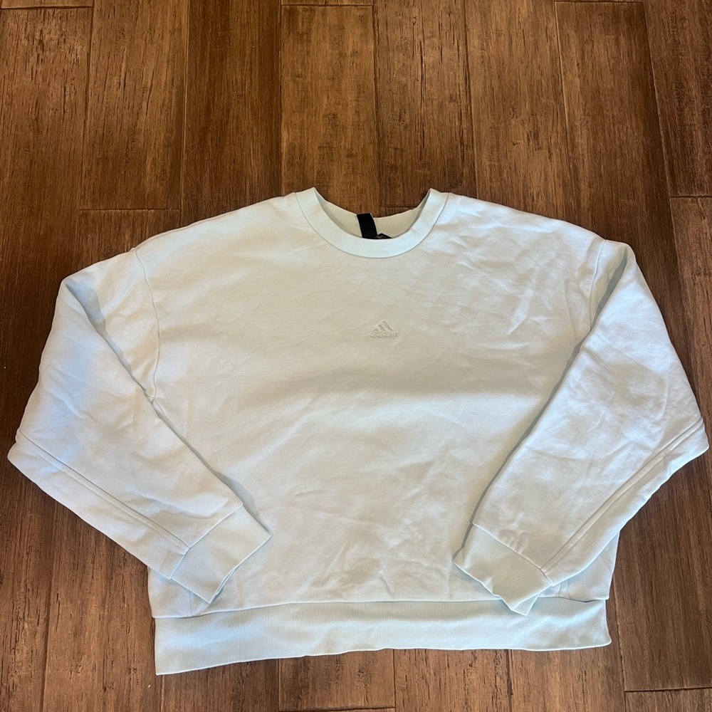 Adidas warm up sweatshirt light blue
